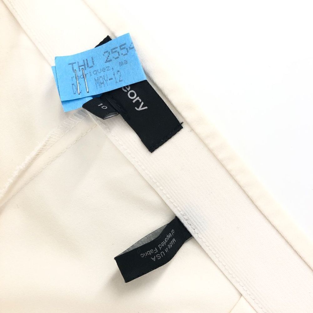 Theory Thaniel Approach Stretch Cropped Pants Ivory 10 - Picture 7 of 9